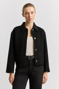Toorallie Button Front Wool Jacket - Black
