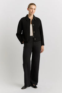 Toorallie Button Front Wool Jacket - Black