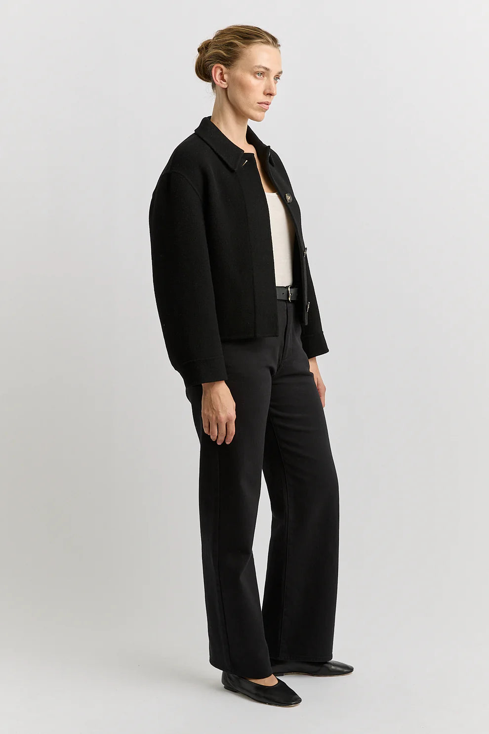 Toorallie Button Front Wool Jacket - Black