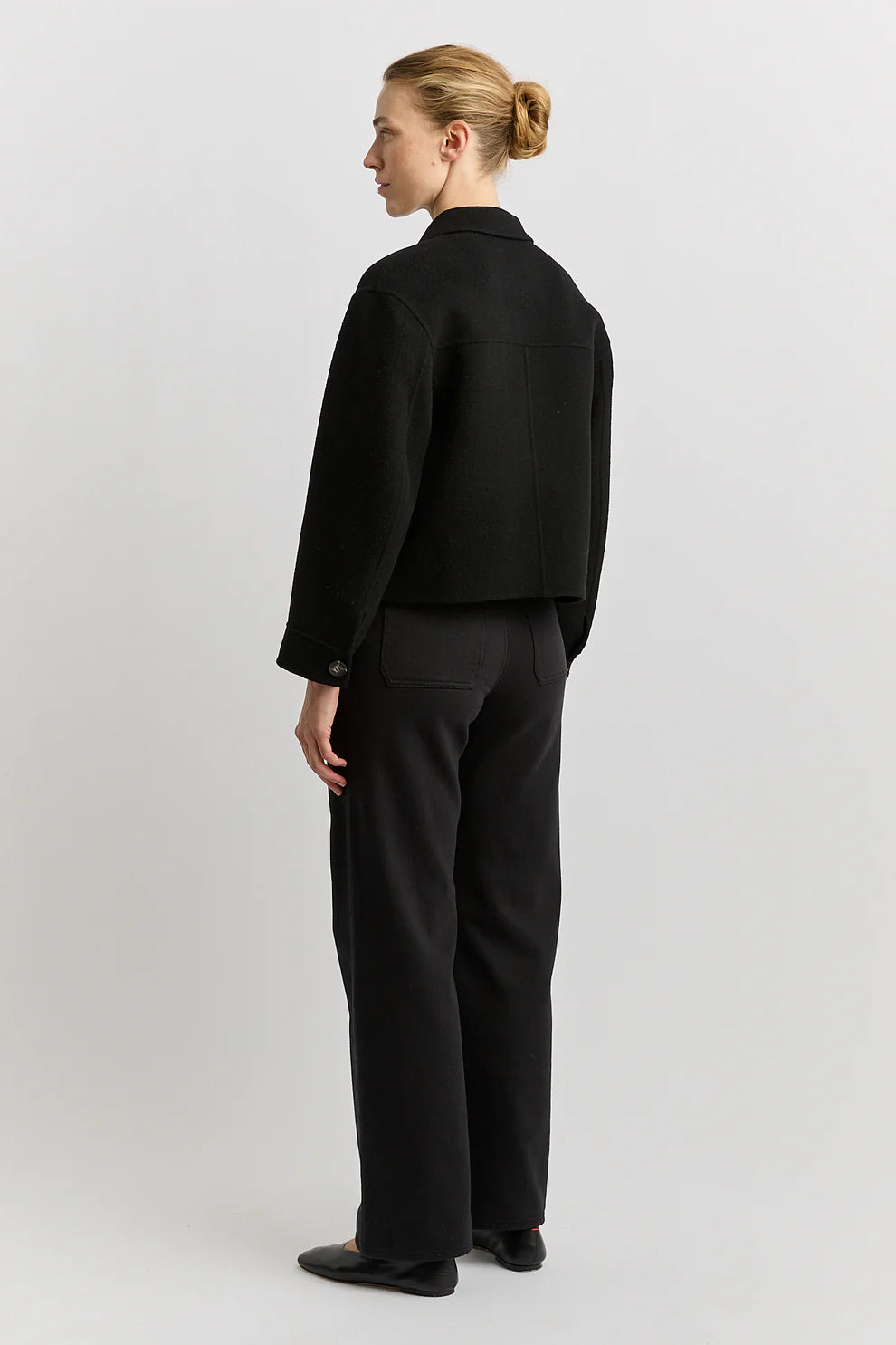 Toorallie Button Front Wool Jacket - Black