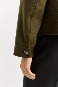 Toorallie Button Front Wool Jacket - Kale