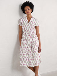 Seasalt Dress - Top Terrace - Ink Stamp Floral Chalk