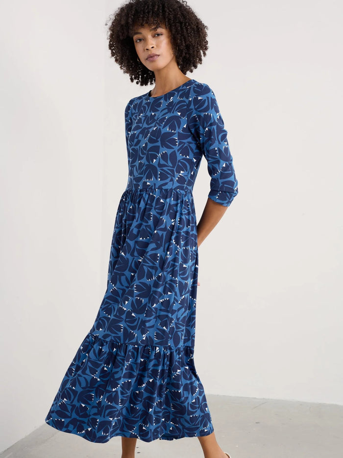 Tor View Dress in Floral Cutout Ink