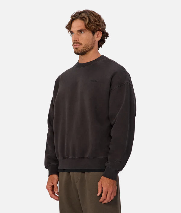 The New Del Sur Washed Sweater in Washed Black