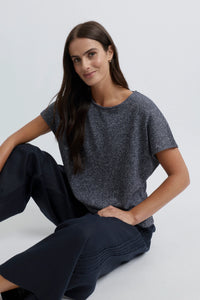 Yarra Trail Lona Tee in Navy/White