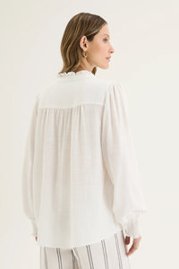 Yarra Trail Ricamo Top in Ecru