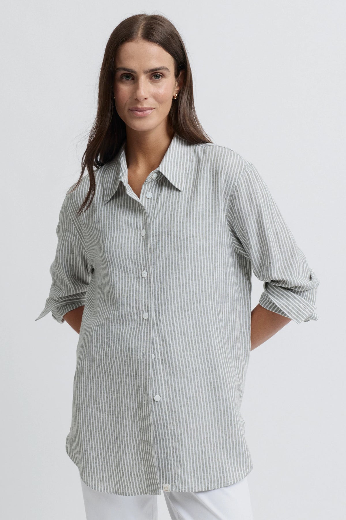 Yarra Trail Mornington Shirt in Moss/White