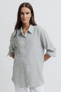 Yarra Trail Mornington Shirt in Moss/White