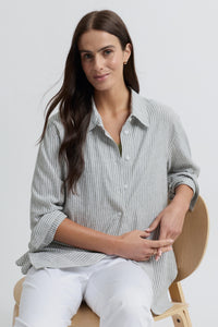 Yarra Trail Mornington Shirt in Moss/White