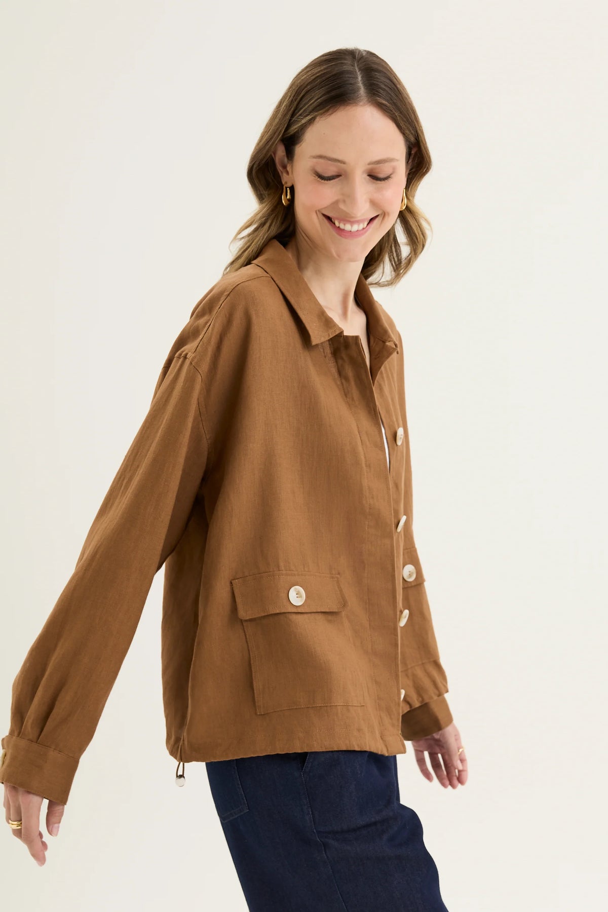 Yarra Trail Tirari Bomber Jacket in Nutmeg