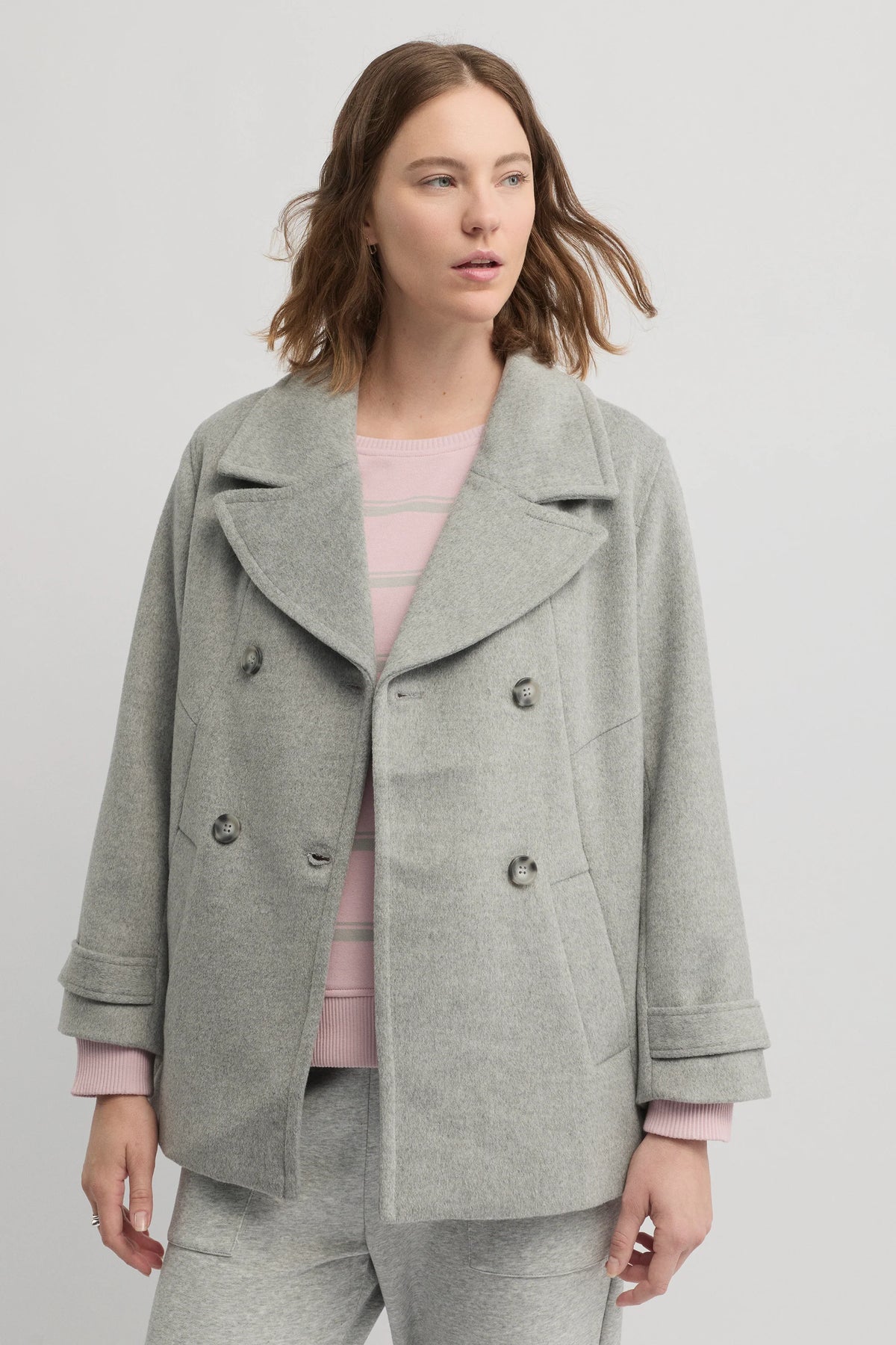 Yarra Trail Shelter Coat in Silver Marle 6311