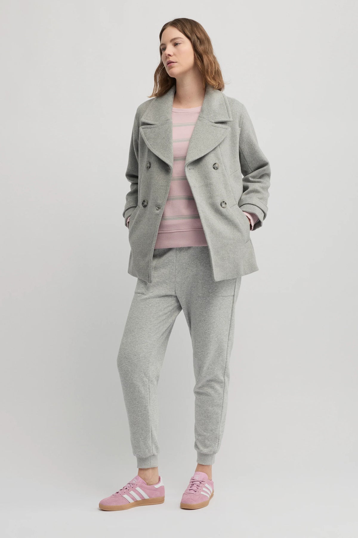 Yarra Trail Shelter Coat in Silver Marle 6311