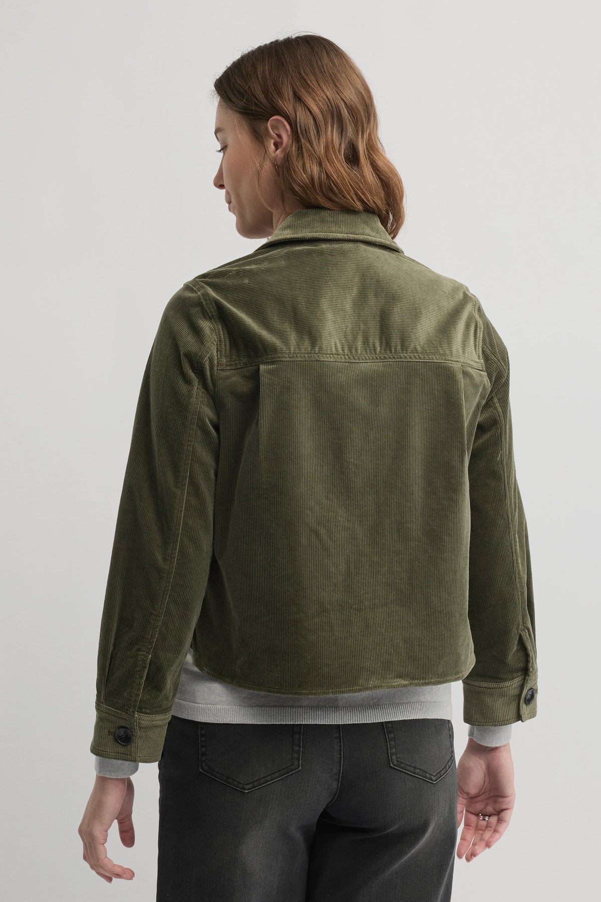 Yarra Trail Wood Shacket in Loden