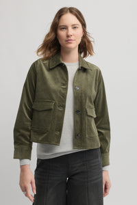 Yarra Trail Wood Shacket in Loden