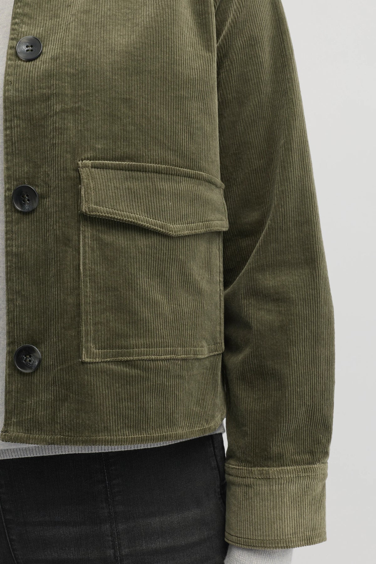 Yarra Trail Wood Shacket in Loden