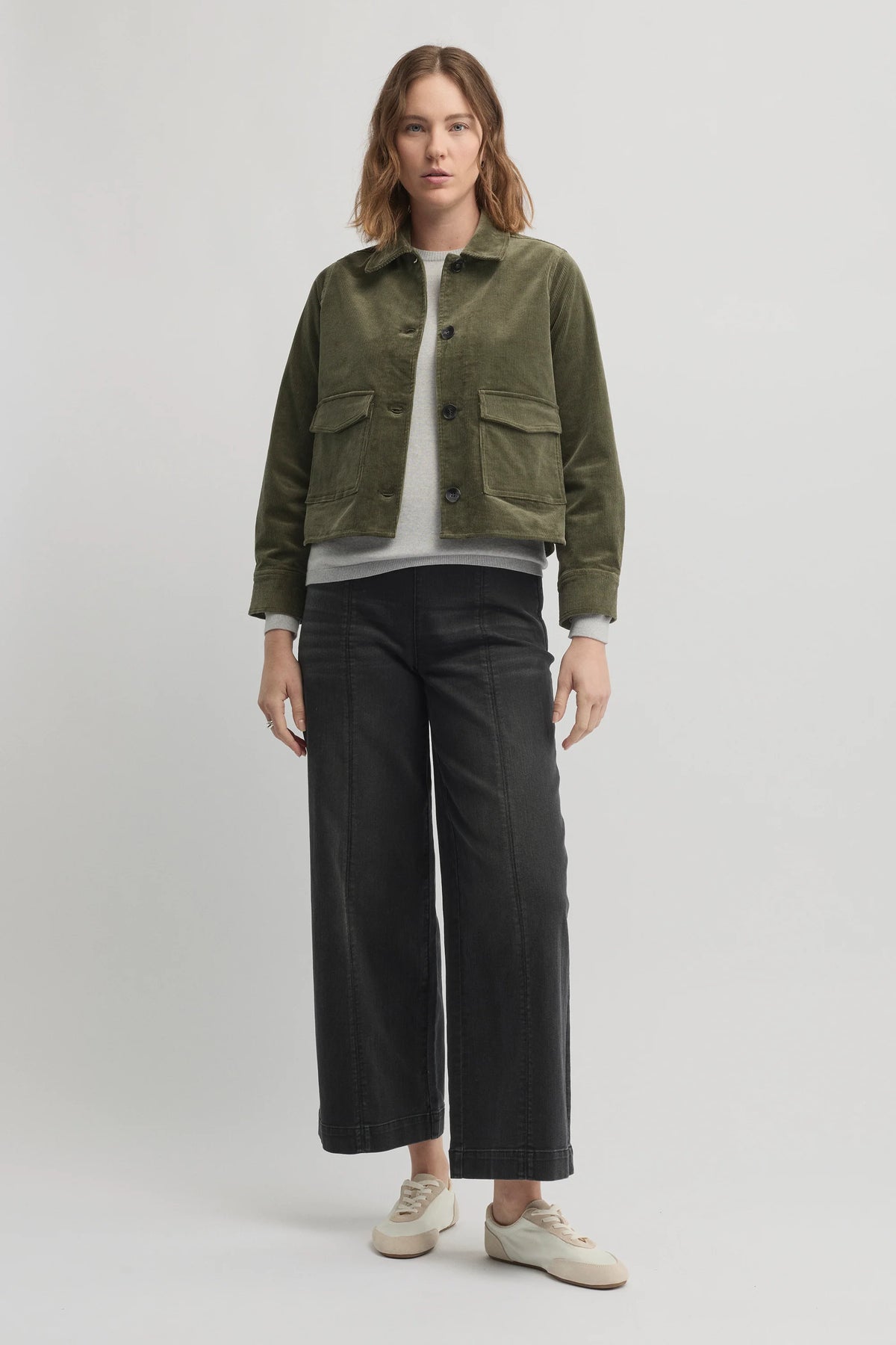 Yarra Trail Wood Shacket in Loden