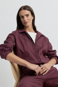 Yarra Trail Tirari Tab Bomber Jacket in Raisin 6330