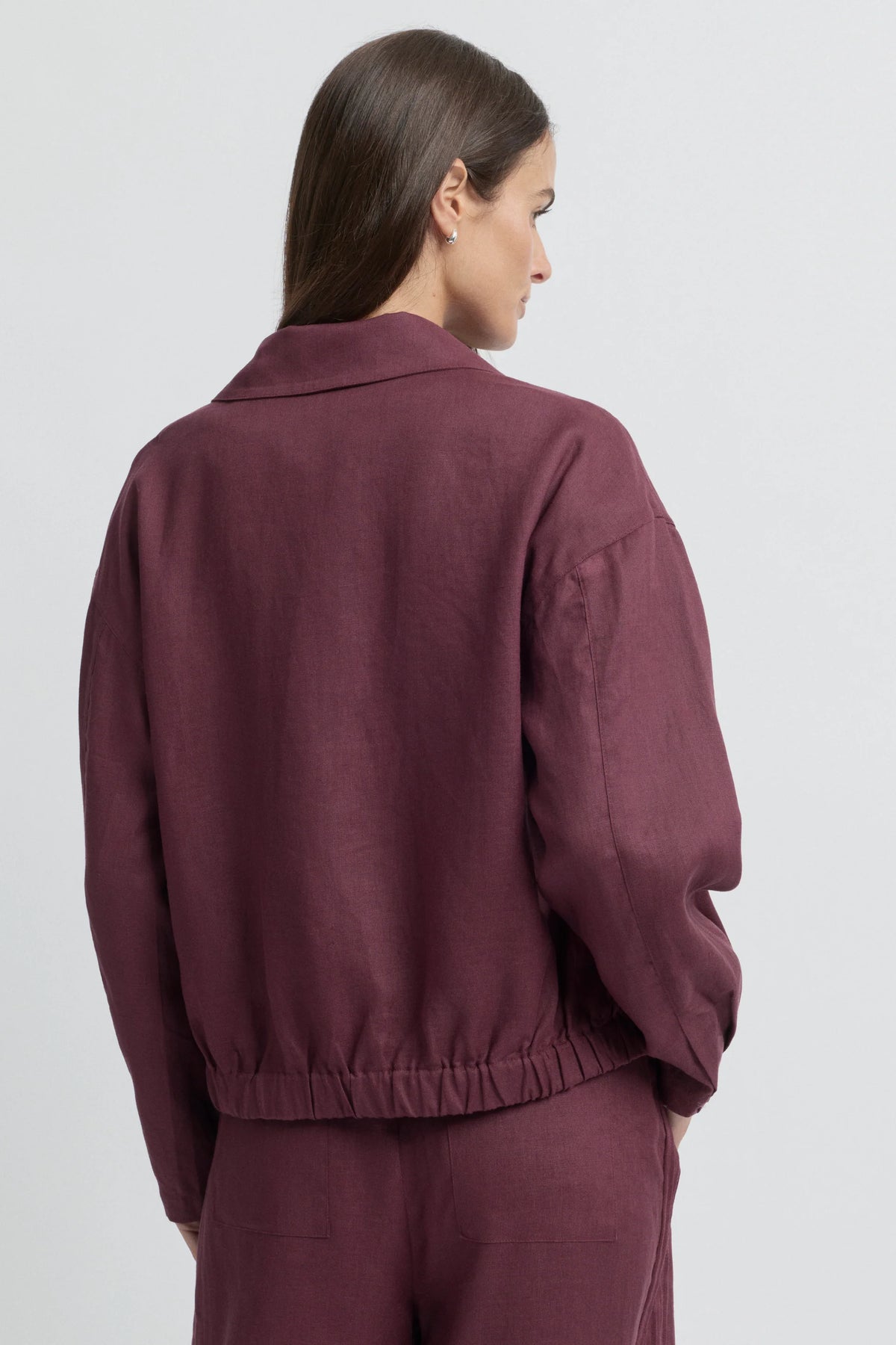 Yarra Trail Tirari Tab Bomber Jacket in Raisin 6330
