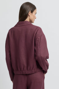 Yarra Trail Tirari Tab Bomber Jacket in Raisin 6330