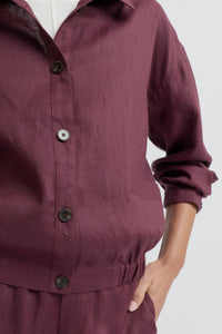 Yarra Trail Tirari Tab Bomber Jacket in Raisin 6330