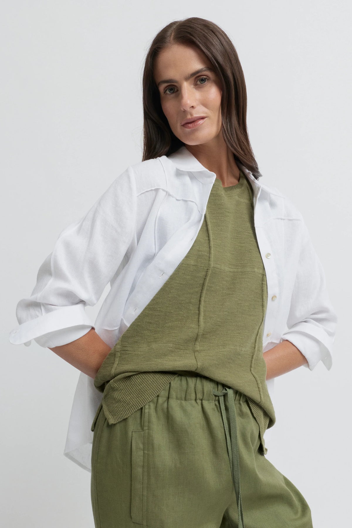 Yarra Trail Obscurity Knit Top in Lawn 7788