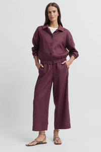 Yarra Trail Tirari Pintuck Pant in Raisin 8064