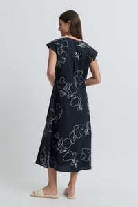Yarra Trail La Darse Dress Dress in Navy / Ecru 9698