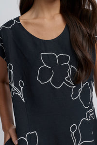 Yarra Trail La Darse Dress Dress in Navy / Ecru 9698