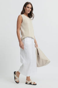 Yarra Trail Symmetry Sleeveless Knit Tank in Cashew