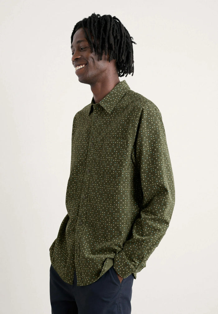 Seasalt Men's Shoreman Printed Cord Shirt in Rock Spot Hosta