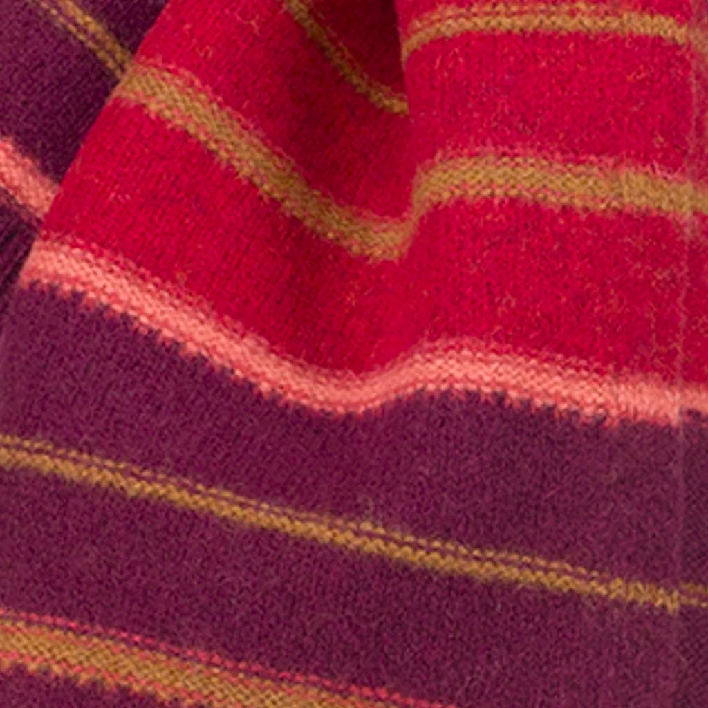 Mansted Alma Striped Scarf in Mushroom, Denim and Charcoal