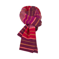 Mansted Alma Striped Scarf in Mushroom, Denim and Charcoal