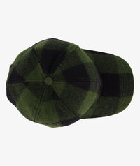 The Swanni Wool Baseball Cap in Olive/Black Check
