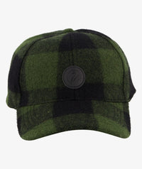 The Swanni Wool Baseball Cap in Olive/Black Check