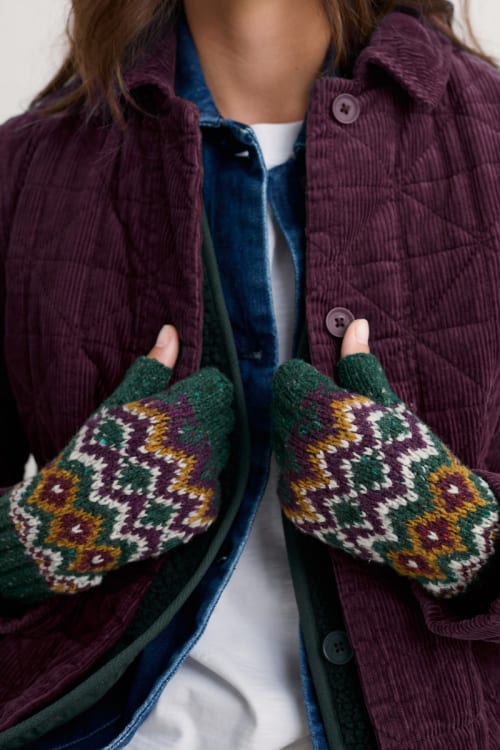 Seasalt Day Moon Mittens in Modernist Dark Wreckage Multi