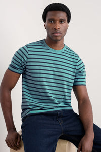 Seasalt Men's Seven Seas Sailor Tee Breton Watercress Maritime