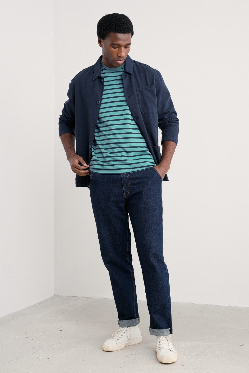 Seasalt Men's Seven Seas Sailor Tee Breton Watercress Maritime