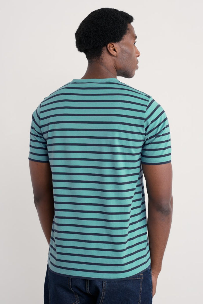 Seasalt Men's Seven Seas Sailor Tee Breton Watercress Maritime
