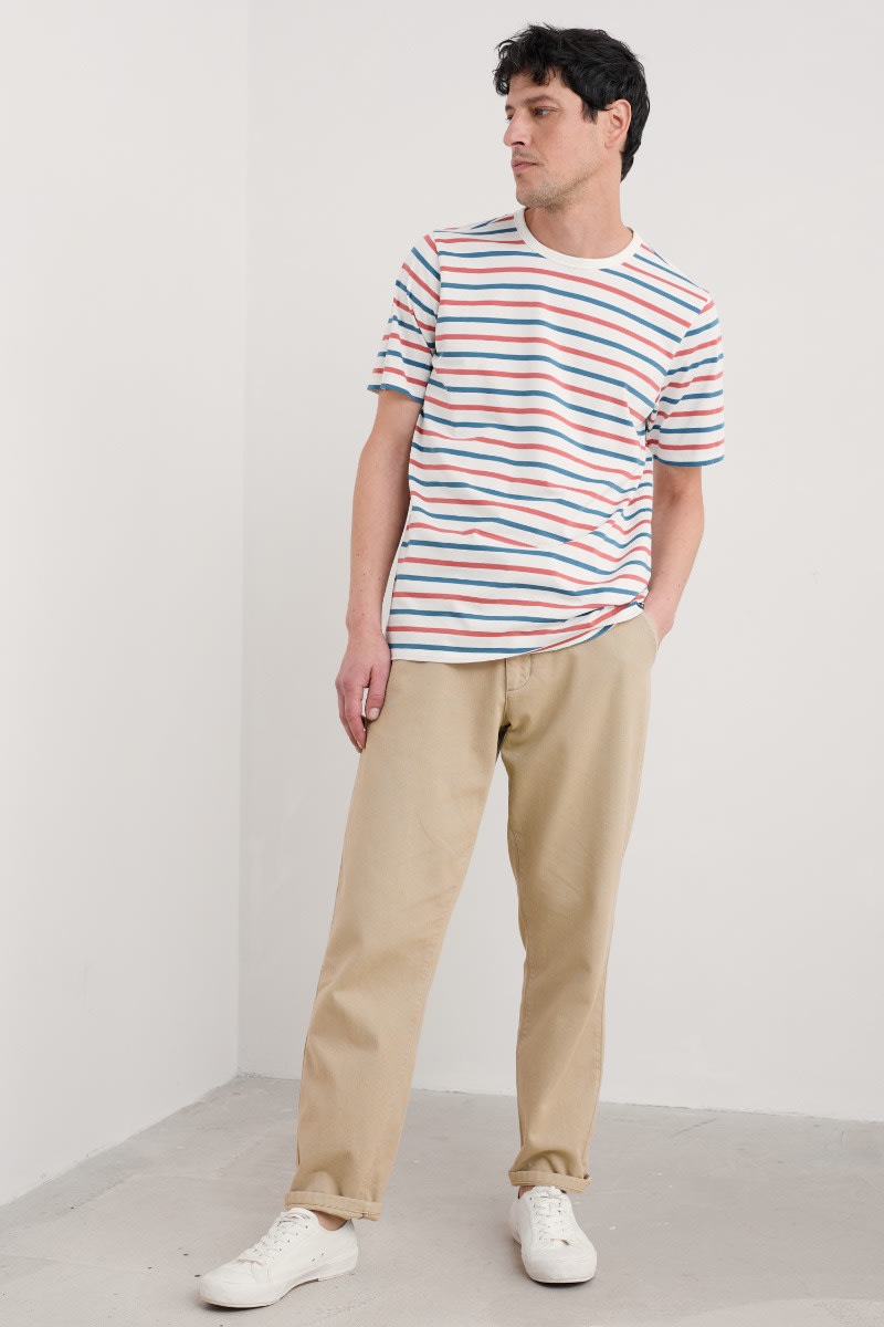 Seasalt Men's Seven Seas Sailor Tee Duet Breton Dark Clam