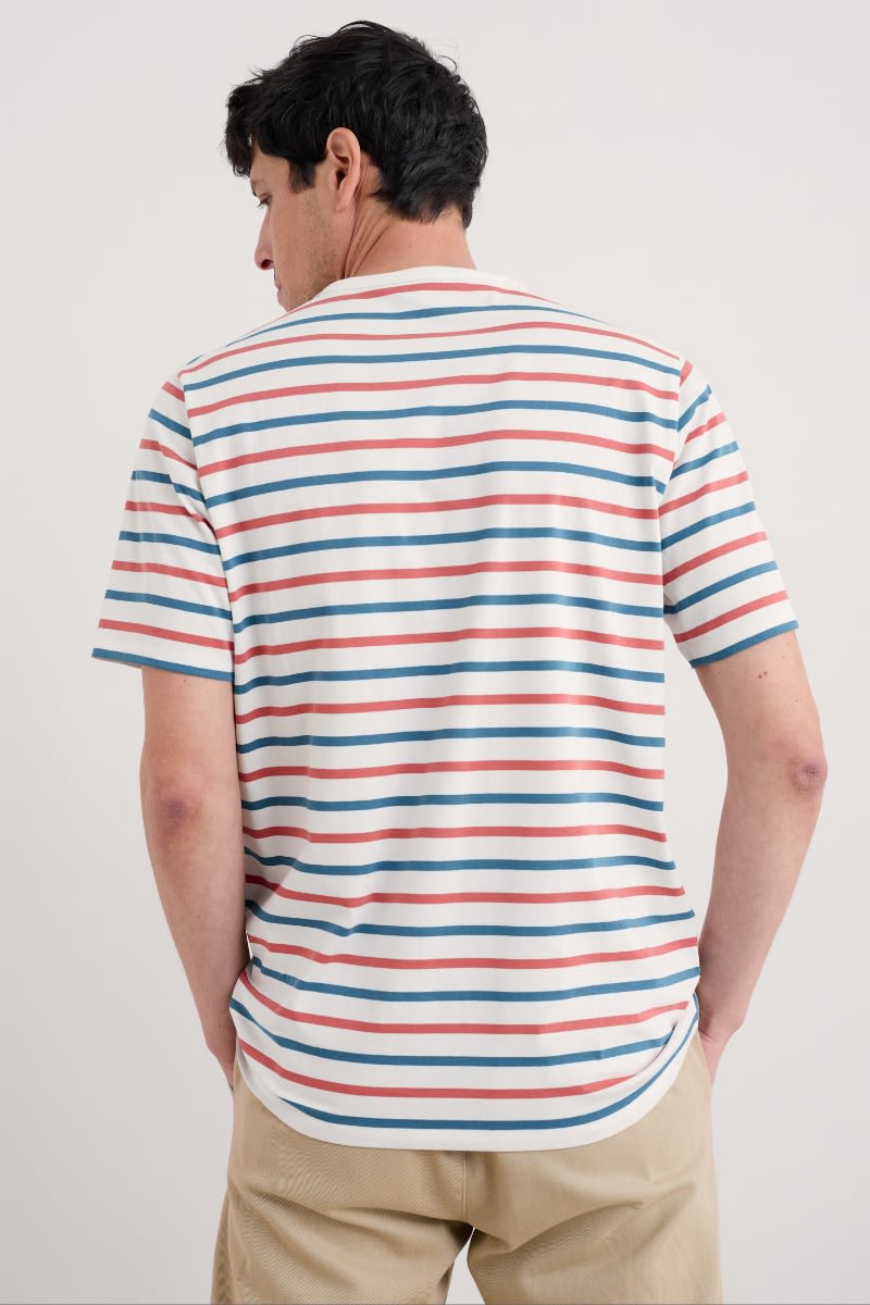 Seasalt Men's Seven Seas Sailor Tee Duet Breton Dark Clam