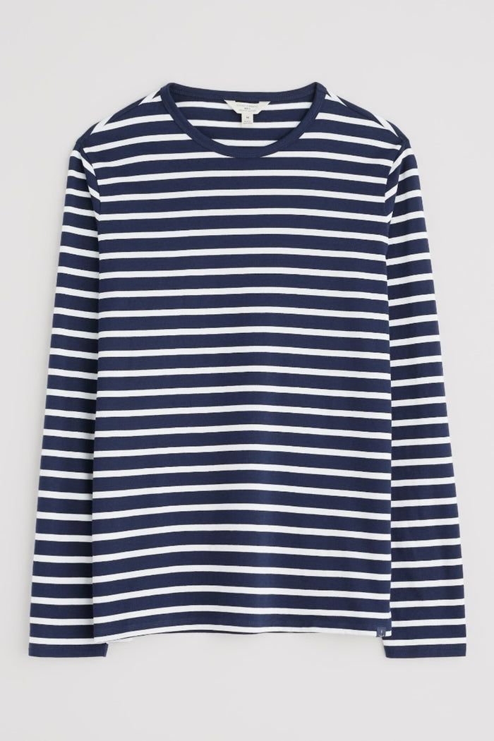 Seasalt Men's Sailor Shirt in Breton Maritime Chalk