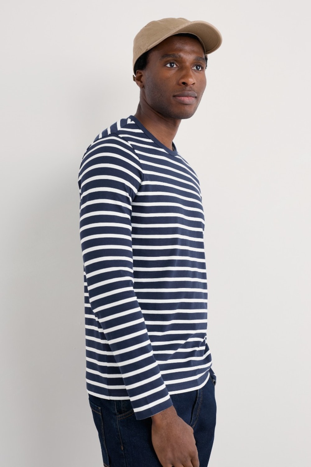 Seasalt Men's Sailor Shirt in Breton Maritime Chalk