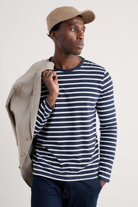 Seasalt Men's Sailor Shirt in Breton Maritime Chalk