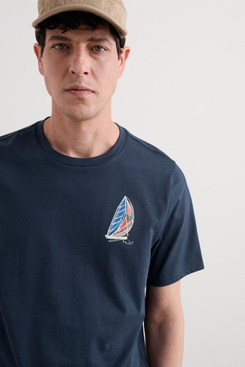 Seasalt Men's Loggerhead T-Shirt-Linear Yacht Maritime