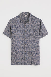 Seasalt Men's Blue Heron Short Sleeve Shirt Marine Patchwork Maritime