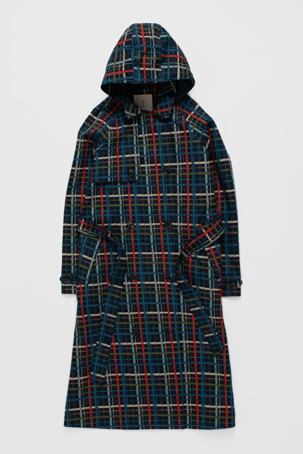 Penweathers Waterproof Trench Coat in Sketched Check Maritime