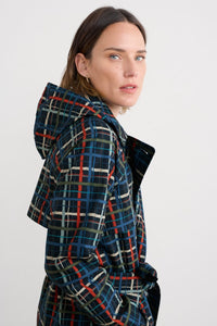 Penweathers Waterproof Trench Coat in Sketched Check Maritime