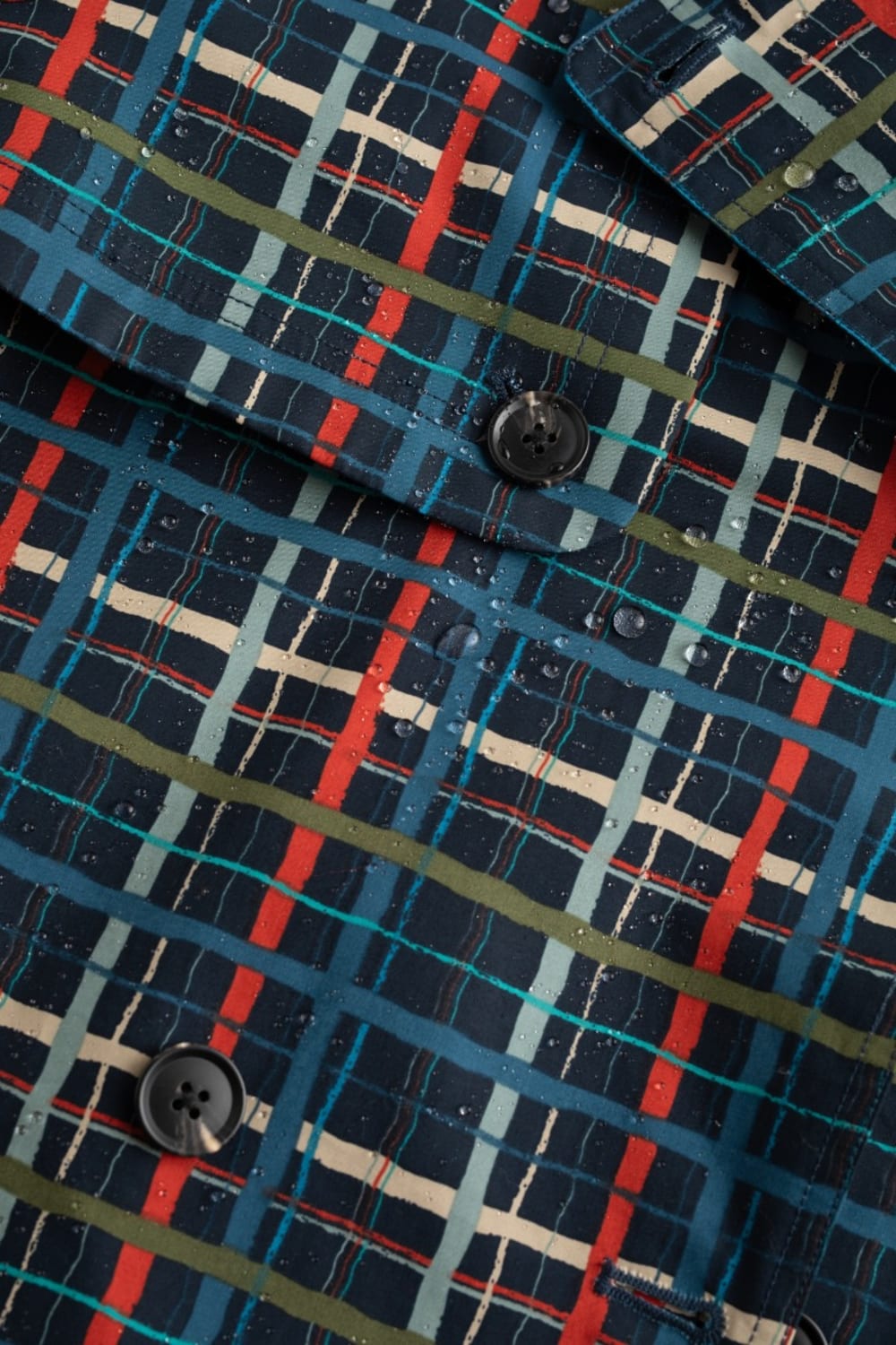 Penweathers Waterproof Trench Coat in Sketched Check Maritime
