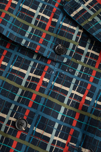 Penweathers Waterproof Trench Coat in Sketched Check Maritime