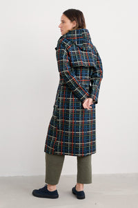 Penweathers Waterproof Trench Coat in Sketched Check Maritime